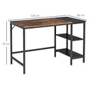 Computer Desk, Home Office Desk for Study, Writing with 2 Storage Shelves on Left or Right, Steel Frame, Frame