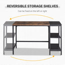 Computer Desk, Home Office Desk for Study, Writing with 2 Storage Shelves on Left or Right, Steel Frame, Frame