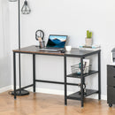 Computer Desk, Home Office Desk for Study, Writing with 2 Storage Shelves on Left or Right, Steel Frame, Frame