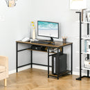 Home Computer Desk Writing Study Table Offcie PC Workstation with Storage Shelf, Rustic Brown w/ Storage