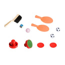 HOMCOM 4-In-1 Multi Game Table Kids Indoor Activity W/ Tennis Billiard Foosball Hockey 4 in 1 Mini Billiards Pool Set 2 Types-Multi Colour