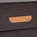 Hallway Side Cabinet Storage Unit Pine Wood, 80L x 29.5W x 96Hcm-Walnut