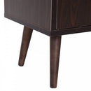 Hallway Side Cabinet Storage Unit Pine Wood, 80L x 29.5W x 96Hcm-Walnut
