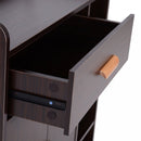 Hallway Side Cabinet Storage Unit Pine Wood, 80L x 29.5W x 96Hcm-Walnut