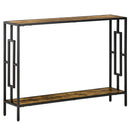 Industrial Console Table with Storage Shelf, Narrow Hallway Dressing Desk with Metal Frame for Living Room, Bedroom, Rustic Brown Black
