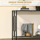 Industrial Console Table with Storage Shelf, Narrow Hallway Dressing Desk with Metal Frame for Living Room, Bedroom, Rustic Brown Black