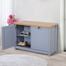 MDF Rustic 4-Compartment Storage Cabinet - Grey