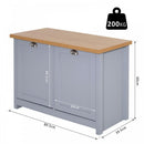 MDF Rustic 4-Compartment Storage Cabinet - Grey