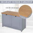 MDF Rustic 4-Compartment Storage Cabinet - Grey