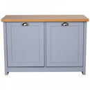 MDF Rustic 4-Compartment Storage Cabinet - Grey