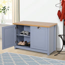 MDF Rustic 4-Compartment Storage Cabinet - Grey
