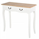 Entryway Console Table with 2 Convenient Storage Drawers, Tabletop for Display, and Vintage Design, White &
