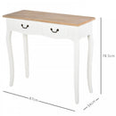 Entryway Console Table with 2 Convenient Storage Drawers, Tabletop for Display, and Vintage Design, White &