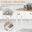 Entryway Console Table with 2 Convenient Storage Drawers, Tabletop for Display, and Vintage Design, White &