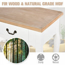 Entryway Console Table with 2 Convenient Storage Drawers, Tabletop for Display, and Vintage Design, White &