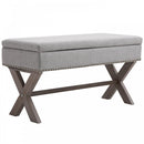 Polyester Upholstered Ottoman Stool Grey