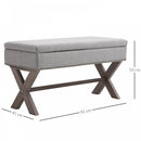 Polyester Upholstered Ottoman Stool Grey