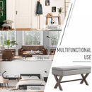 Polyester Upholstered Ottoman Stool Grey
