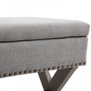Polyester Upholstered Ottoman Stool Grey