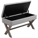 Polyester Upholstered Ottoman Stool Grey