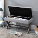 Polyester Upholstered Ottoman Stool Grey
