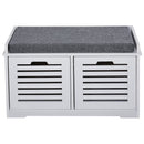 MDF Entryway 2-Drawer Shoe Bench White/Grey