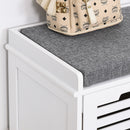 MDF Entryway 2-Drawer Shoe Bench White/Grey