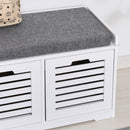 MDF Entryway 2-Drawer Shoe Bench White/Grey