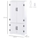 Accent Floor Storage Cabinet Kitchen Pantry with Adjustable Shelves and 2 Lower Doors, White w/Adjustable Shelves