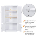Accent Floor Storage Cabinet Kitchen Pantry with Adjustable Shelves and 2 Lower Doors, White w/Adjustable Shelves