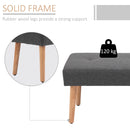 Multifunctional Shoe Bench Tufted Upholstered Ottoman Footstool Linen Fabric for Entryway Living Room Grey Multipurpose Bedroom