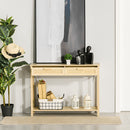 Console Sofa Table Hallway Side Desk with Storage Shelf Drawer for Entryway Living Room Bedroom Natural 2 Drawers
