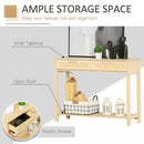 Console Sofa Table Hallway Side Desk with Storage Shelf Drawer for Entryway Living Room Bedroom Natural 2 Drawers