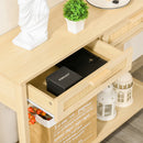 Console Sofa Table Hallway Side Desk with Storage Shelf Drawer for Entryway Living Room Bedroom Natural 2 Drawers