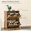 HOMCOM Industrial Shoe Cabinet - Brown