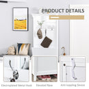 Coat Rack Shoe Bench with Storage 4 In 1 Hall Tree for Entryway Hallway Organizer with Cabinet 3 Hooks Mirrors White w/ w/