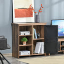Cupboard Storage Cabinet with 3 Tiers and Steel Door, Home Organizer Sideboard with Adjustable Shelf for Dining Room, Living Room, Kitchen w/ Tiers, Door &