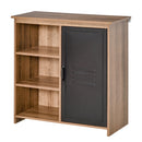 Cupboard Storage Cabinet with 3 Tiers and Steel Door, Home Organizer Sideboard with Adjustable Shelf for Dining Room, Living Room, Kitchen w/ Tiers, Door &