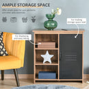 Cupboard Storage Cabinet with 3 Tiers and Steel Door, Home Organizer Sideboard with Adjustable Shelf for Dining Room, Living Room, Kitchen w/ Tiers, Door &