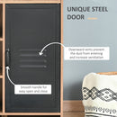Cupboard Storage Cabinet with 3 Tiers and Steel Door, Home Organizer Sideboard with Adjustable Shelf for Dining Room, Living Room, Kitchen w/ Tiers, Door &