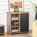 Cupboard Storage Cabinet with 3 Tiers and Steel Door, Home Organizer Sideboard with Adjustable Shelf for Dining Room, Living Room, Kitchen w/ Tiers, Door &