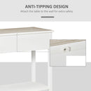 Console Table with 2 Drawers and Storage Shelf, Vintage Distressed Sofa Table for Hallway, Living Room, Bedroom, White w/ Shelf Hallway Room Bedroom