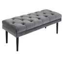 Entryway Bench, Bed End Bench, Button Tufted Window Seat, Upholstered Accent Stool for Living Room, Bedroom, Hallway, Grey Seat