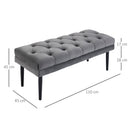 Entryway Bench, Bed End Bench, Button Tufted Window Seat, Upholstered Accent Stool for Living Room, Bedroom, Hallway, Grey Seat