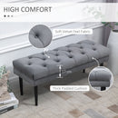 Entryway Bench, Bed End Bench, Button Tufted Window Seat, Upholstered Accent Stool for Living Room, Bedroom, Hallway, Grey Seat