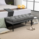 Entryway Bench, Bed End Bench, Button Tufted Window Seat, Upholstered Accent Stool for Living Room, Bedroom, Hallway, Grey Seat