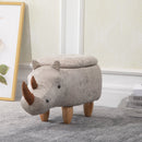 Polyester Upholstered Rhino Storage Stool Grey