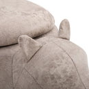 Polyester Upholstered Rhino Storage Stool Grey