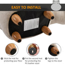 Polyester Upholstered Hippo Storage Stool - Cream/White