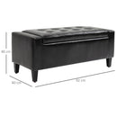 PU Leather Upholstered Lift-Top Tufted Ottoman Black